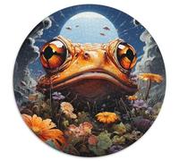 JigsawPuzzle 1000 Pieces for Adults Colorful Tree Frogs Round Paper Puzzles Artwork Decor Intelligence Toy for Family Indoor Games (67.5x67.5cm)
