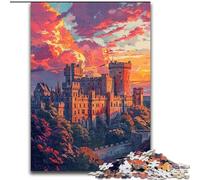 JigsawPuzzle 1000 Pieces for Adults Colorful Warwick Castle Challenging Puzzles size 26x38cm Perfect for Family Fun on Christmas, Thanksgiving, Birthdays & Easter