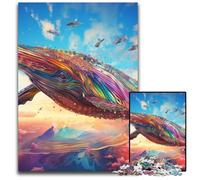 JigsawPuzzle 1000 Pieces for Adults Colorful Whale Jigsaw Puzzles Brain Challenge, for Teenagers & Home Decor 50x75CM/19.68x29.52inch