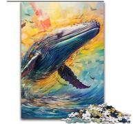 JigsawPuzzle 1000 Pieces for Adults Colorful Whale Wooden Puzzles size 50x75cm Challenging Brain Teaser - Relaxing Toy for Teenagers