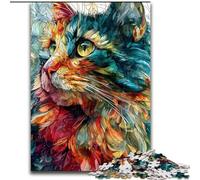 JigsawPuzzle 1000 Pieces for Adults Coloring Cat, Help The Brain Exercise Addictive Toys to Cultivate Patience Perfect Decoration (Size 26x38cm)