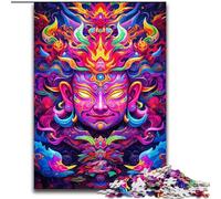 JigsawPuzzle 1000 Pieces for Adults Colourful Art Buddha Puzzle Made of Wood,Family Interactive Game, Brain Teaser Gift, Educational Toy 1000pcs(50x75cm)