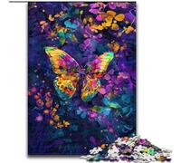 JigsawPuzzle 1000 Pieces for Adults Colourful Beautiful Butterfly Made of Wood, Perfect for Birthday, Christmas 50x75cm DIY Art Decor