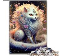 JigsawPuzzle 1000 Pieces for Adults Colourful Fantasy White Fox Jigsaw Made of Wood,Challenging Brain Teaser for Teenagers, Perfect for Home Decor Or Gift 1000pcs(50x75cm)