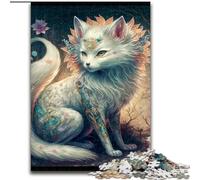 JigsawPuzzle 1000 Pieces for Adults Colourful Fantasy White Fox Made of Wood, for Ages 14+ 50x75cm Brain Teaser Game for Teenagers, Perfect
