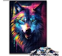 JigsawPuzzle 1000 Pieces for Adults Colourful Fantasy Wolf Adult Jigsaw Puzzles 1000 Pieces Gift DIY Fun Suitable for Home Living Room Office Decoration size 38x26cm