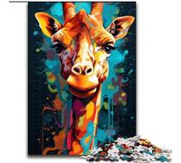 JigsawPuzzle 1000 Pieces for Adults Colourful Giraffe Made of Wood, for Ages 14+ 50x75cm Brain Teaser Game for Teenagers, Perfect