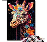 JigsawPuzzle 1000 Pieces for Adults Colourful Giraffe Made of Wood, for Ages 14+ 50x75cm Family Fun Craft, Perfect for Birthdays, Holidays