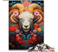 JigsawPuzzle 1000 Pieces for Adults Colourful Goats Puzzle Made of Wood,Birthday Gift Idea, Challenging Brain Teaser Game 1000pcs(50x75cm)