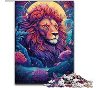 JigsawPuzzle 1000 Pieces for Adults Colourful Lion Art Made of Wood, for Ages 14+ 50x75cm Family Fun Craft, Perfect for Birthdays, Holidays