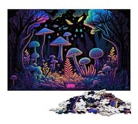 JigsawPuzzle 1000 Pieces for Adults Colourful Mushrooms cardboard Jigsaw Ideal for Lover, Perfect Christmas, New Year, Valentine's Gift 26X38CM/10.23x14.96inch