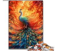 JigsawPuzzle 1000 Pieces for Adults Colourful Peacock Animal Puzzle Made of Wood,Family Interactive Game, Brain Teaser Gift, Educational Toy 1000pcs(50x75cm)