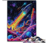 JigsawPuzzle 1000 Pieces for Adults Colourful Rockets Made of Wood, for Ages 14+ 50x75cm Family Fun Craft, Perfect for Birthdays, Holidays