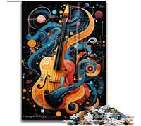JigsawPuzzle 1000 Pieces for Adults Colourful Violin Art Made of Wood, Fun Present & Activity for Home 50x75cm DIY Art Decor