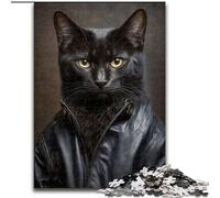 JigsawPuzzle 1000 Pieces for Adults Cool Black Cat Puzzles for Adults size 50x75cm for Holidays, Birthdays, And Family Game Nights