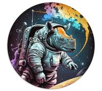 JigsawPuzzle 1000 Pieces for Adults Cool Rhino 1000 Piece Round Jigsaw Puzzle Educational Toy for Teenagers, Home Office Decor 1000pcs (67.5x67.5cm)