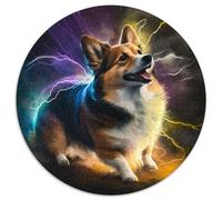 JigsawPuzzle 1000 Pieces for Adults Corgi Round Paper Puzzles Artwork Decor Intelligence Toy for Family Indoor Games (67.5x67.5cm)