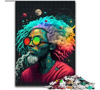 JigsawPuzzle 1000 Pieces for Adults Cosmic Rastafarian Made of Wood, Perfect for Birthday, Christmas 50x75cm DIY Art Decor