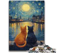 JigsawPuzzle 1000 Pieces for Adults Couple Cat Learning Educational Toy for Is Ideal As A Gift for The Whole Family 50x75cm