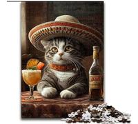 JigsawPuzzle 1000 Pieces for Adults Cowboy Cat, Suitable for People Aged 14 And Above Challenging To Complete But Fun And Humorous Great Gift (size 26x38cm)
