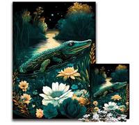 JigsawPuzzle 1000 Pieces for Adults Crocodile Enchanted World Jigsaw Puzzles for Adults Adult Game Gift Family Interactive Game Brain Challenge Gift 26X38CM/10.23x14.96inch