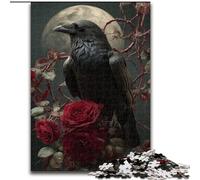 JigsawPuzzle 1000 Pieces for Adults Crow And Rose Challenging Game And Family Play Educational Game for Birthday, Chrismas 50x75cm