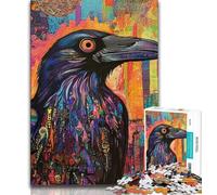 JigsawPuzzle 1000 Pieces for Adults Crow Graffiti,Challenging Game And Family Play Educational Game for Birthday,Chrismas (38x26cm)