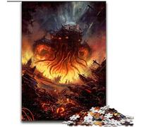 JigsawPuzzle 1000 Pieces for Adults Cthulhu Invasion Made of Wood, for Ages 14+ 50x75cm Brain Teaser Game for Teenagers, Perfect