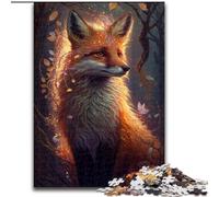 JigsawPuzzle 1000 Pieces for Adults Cute Art Fox Jigsaw Puzzle Made of Wood,Family Fun Craft, Perfect for Birthdays, Holidays 1000pcs(50x75cm)