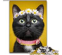 JigsawPuzzle 1000 Pieces for Adults Cute Black Cat 1000Pc Adults Jigsaw Puzzle Family Interaction & Brain Challenge, Family Activity Challenge 26X38CM