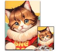 JigsawPuzzle 1000 Pieces for Adults Cute Cat Minimalism StylePaper Jigsaw Puzzles for Adults Perfect for Family Fun Party Games Birthday Party Favors 1000 PCS(38x26cm)