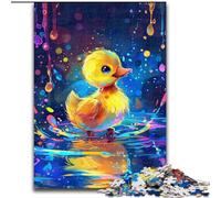 JigsawPuzzle 1000 Pieces for Adults Cute Little Yellow Duck Made of Wood, Perfect Christmas & New Year Gift, 50x75cm An for Christmas Or Birthdays