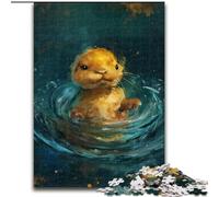 JigsawPuzzle 1000 Pieces for Adults Cute Little Yellow Otter Made of Wood, Fun Present & Activity for Home 50x75cm Brain Teaser, Adult Game, Family Interactive Activity