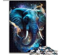 JigsawPuzzle 1000 Pieces for Adults Darling Elephant Made of Wood, Perfect for Birthday, Christmas 50x75cm DIY Art Decor