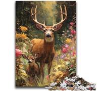 JigsawPuzzle 1000 Pieces for Adults Deer in The Jungle Brain Teaser Game Wall Decoration Unique Birthday And Xmas Gifts 38x26cm
