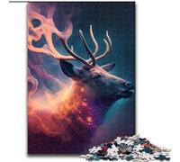 JigsawPuzzle 1000 Pieces for Adults Deer Nebula Difficult Puzzles for Adults Ideal for Lover, Perfect Christmas, New Year, Valentine's Gift size : 50x75cm