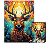 JigsawPuzzle 1000 Pieces for Adults Deer Psychedelic Art cardboard Jigsaw Puzzles Ideal DIY Decor & Brain Teaser Gift 26X38CM/10.23x14.96inch