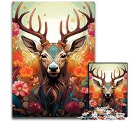 JigsawPuzzle 1000 Pieces for Adults Deer Psychedelic Art Jigsaw Puzzles for Adults Adult Game Gift Family Interactive Game Brain Challenge Gift 26X38CM/10.23x14.96inch