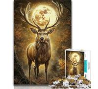 JigsawPuzzle 1000 Pieces for Adults Deer Under The Moon,Challenging Game And Family Play Educational Game for Birthday,Chrismas (75x50cm)