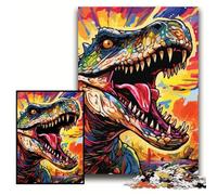 JigsawPuzzle 1000 Pieces for Adults Dinosaur Art Wooden Jigsaw Puzzles 50x75 cm Perfect for Halloween, Christmas, Birthday Gift