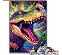 JigsawPuzzle 1000 Pieces for Adults Dinosaur Art Wooden Jigsaw size : 50x75cm Home Activity for Holidays, Birthdays, And Family Game Nights
