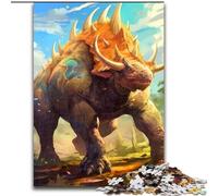 JigsawPuzzle 1000 Pieces for Adults Dinosaur Triceratops Made of Wood, Perfect for Birthday, Christmas 50x75cm DIY Art Decor