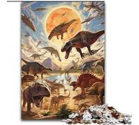 JigsawPuzzle 1000 Pieces for Adults Dinosaur World Puzzle Made of cardboard,Perfect Home Or Office Decor, Ideal 1000pcs(26x38cm)