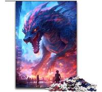 JigsawPuzzle 1000 Pieces for Adults Dragon Monster Attack Challenging Puzzles Interactive Family Game, DIY Home Decor, Brain Teaser Gift size 50x75cm