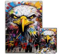 JigsawPuzzle 1000 Pieces for Adults Eagle Graffiti Wooden Jigsaw Ideal for Lover, Perfect Christmas, New Year, Valentine's Gift 50x75CM/19.68x29.52inch