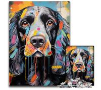 JigsawPuzzle 1000 Pieces for Adults English Cocker Spaniel Graffiti cardboard Jigsaw Ideal for Lover, Perfect Christmas, New Year, Valentine's Gift 26X38CM/10.23x14.96inch