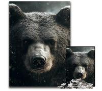 JigsawPuzzle 1000 Pieces for Adults FaceOff with The Fierce Grizzly Bear Puzzles for Adults Interactive Family Game DIY Home Decor Brain Teaser Gift 1000 PCS(75x50cm)