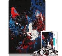 JigsawPuzzle 1000 Pieces for Adults Fantasy Art Cat,Help The Brain Exercise Addictive Toys to Cultivate Patience Wall Decoration 38x26cm