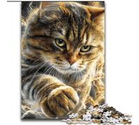 JigsawPuzzle 1000 Pieces for Adults Fantasy Cat Made of Wood, Perfect for Birthday, Christmas size 50X75CM DIY Art Decor