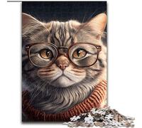 JigsawPuzzle 1000 Pieces for Adults Fantasy Cat Wooden Jigsaw Puzzles Skill Level Beginner, Great for Birthday (Size 38x26cm)